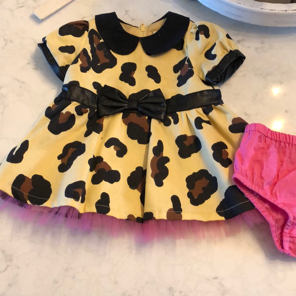 Leopard little girls dress